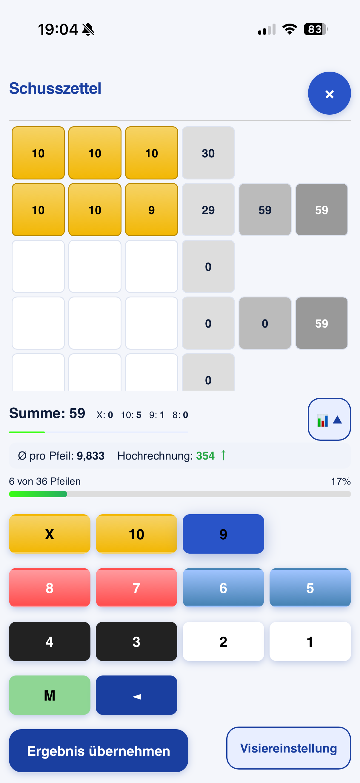 BogenLog Schusszettel